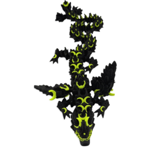 Czarno-zielony smok 3D – model dekoracyjny do kolekcji - 35cm.